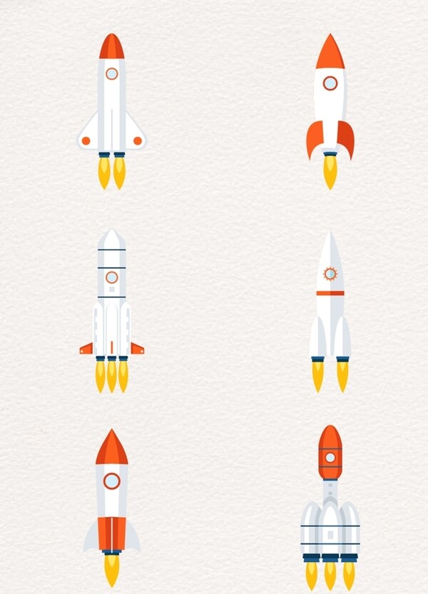 精巧飞天火箭卡通设计