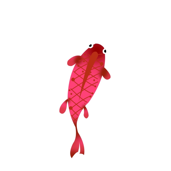手绘红鲤鱼元素设计
