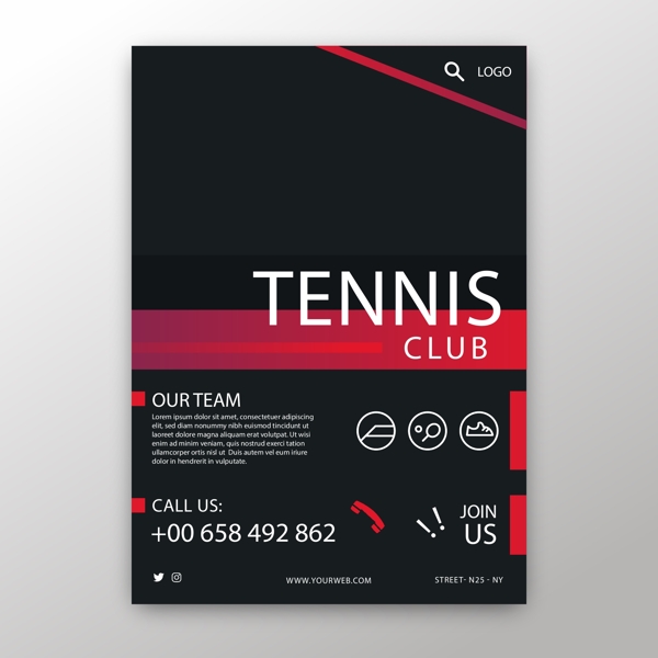 网球俱乐部传单图片