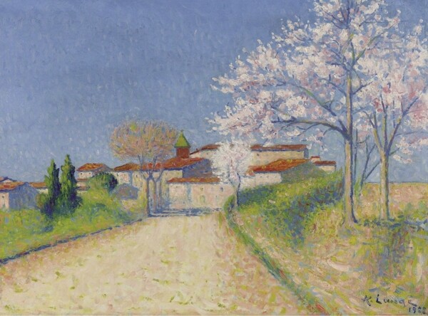 AchilleLaugeTheRoadEnteringtoCailhau1922法国画家阿希尔拉格AchilleLauge印象派风景自然田园油画装饰画