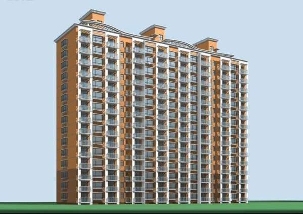 高層三聯(lián)板式住宅樓3D模型