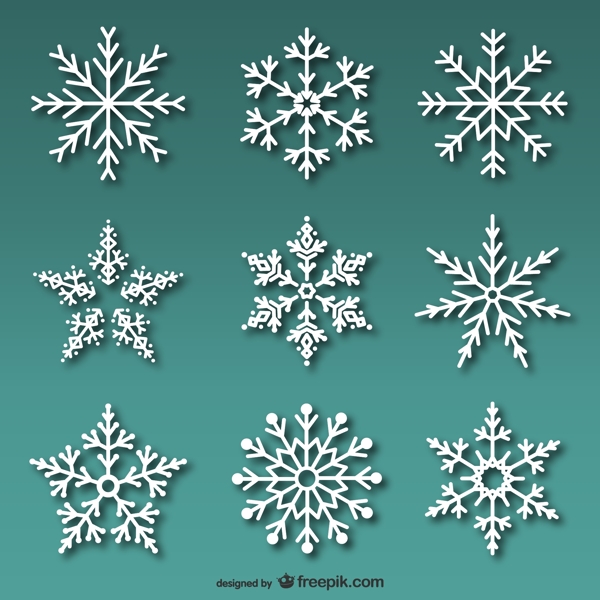 白色雪花設(shè)計(jì)矢量素材