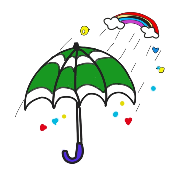 卡通雨伞卡通手绘插画可爱雨伞