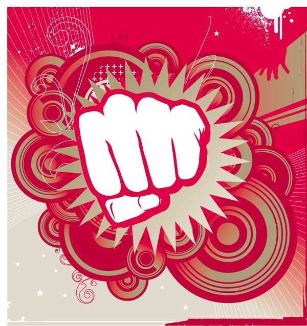 印花矢量圖圖形圓形圓環(huán)拳頭免費(fèi)素材