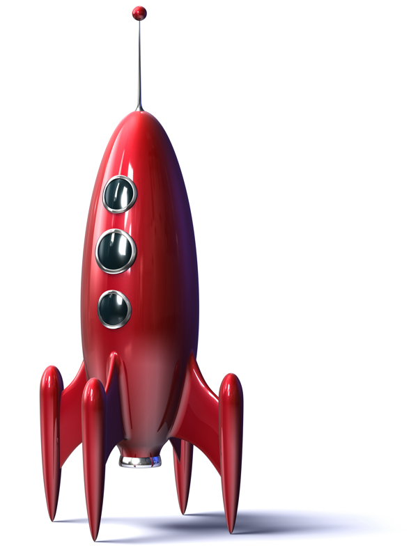 红色火箭玩具模型图片