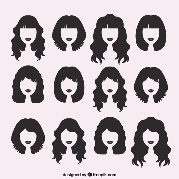 女性的发型轮廓