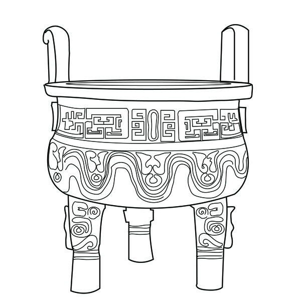 線描鼎圖片