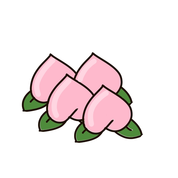 水果水蜜桃桃子手繪卡通