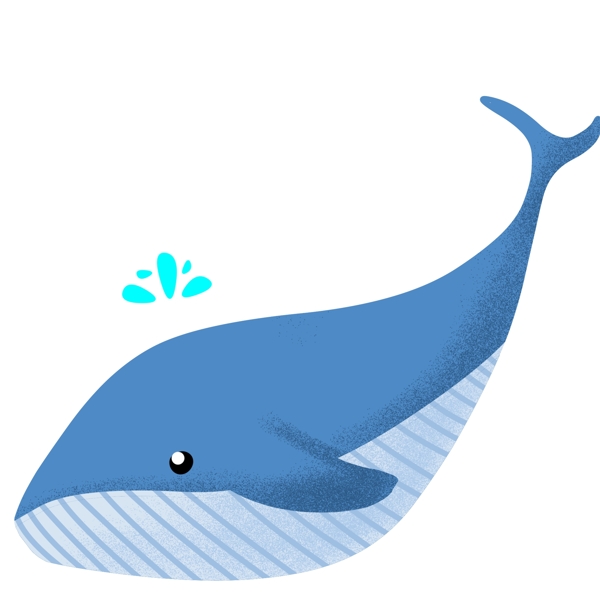 蓝色的大鲸鱼插画