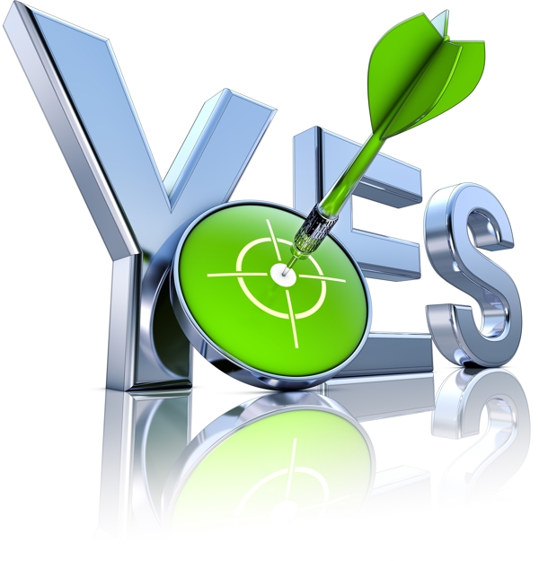 立体金属yes和绿色标靶飞镖图片