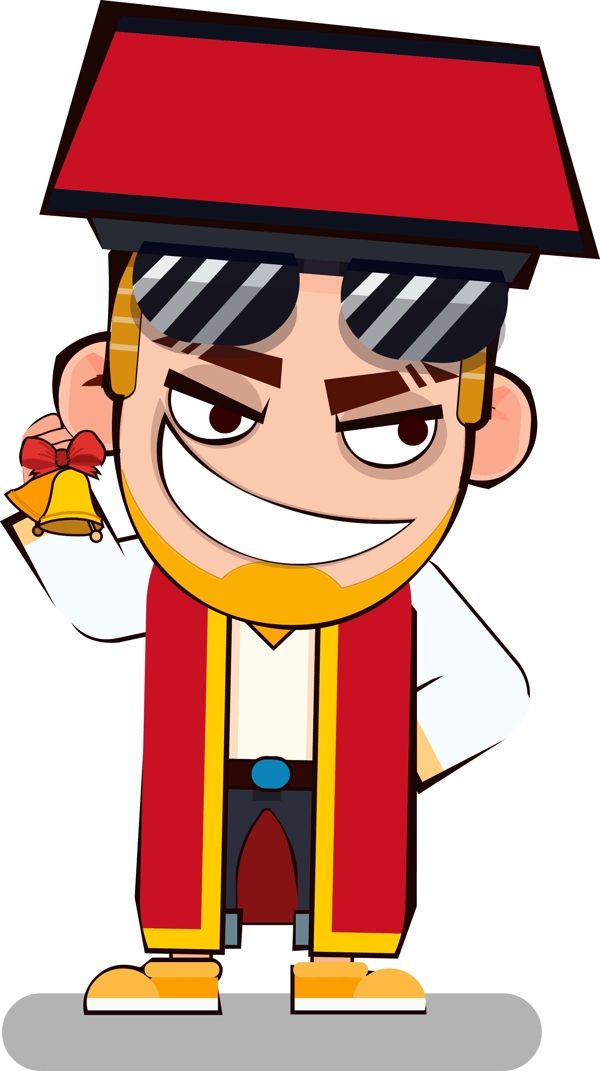 扁平道士人物素材