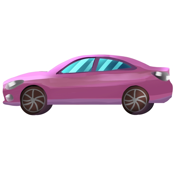 漂亮的紫色汽车插画