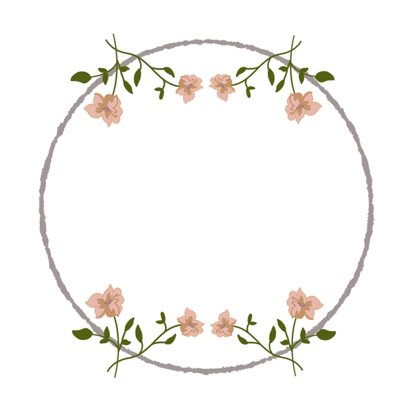 圆形的花朵的边框
