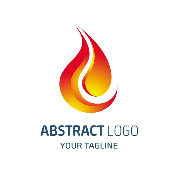 红色火焰抽象logo模板