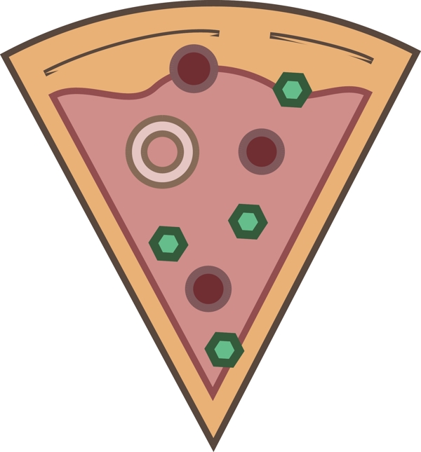 卡通简约可爱食物披萨元素