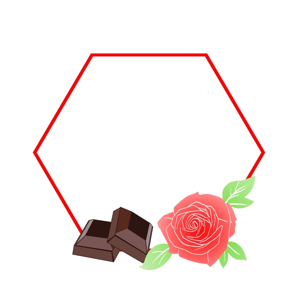 情人节巧克力红色边框