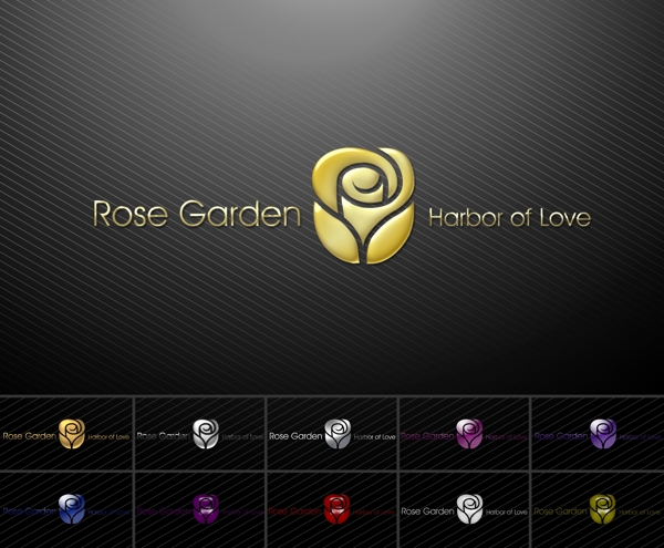 标志logo设计玫瑰花婚庆