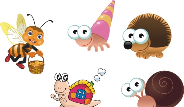 刺猬蜗牛蜜蜂