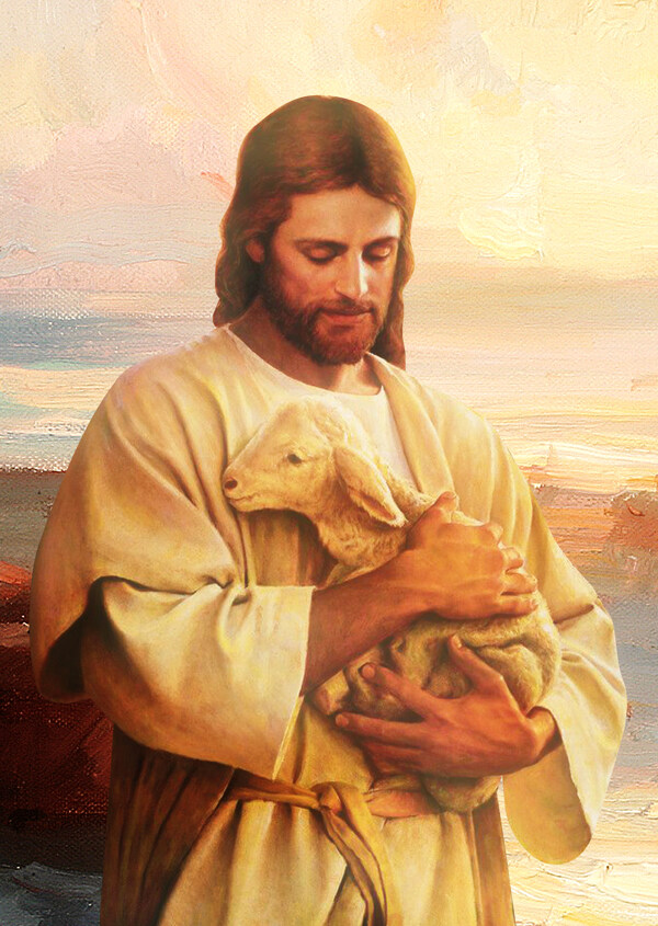 耶稣上帝迷失的羔羊油画挂画