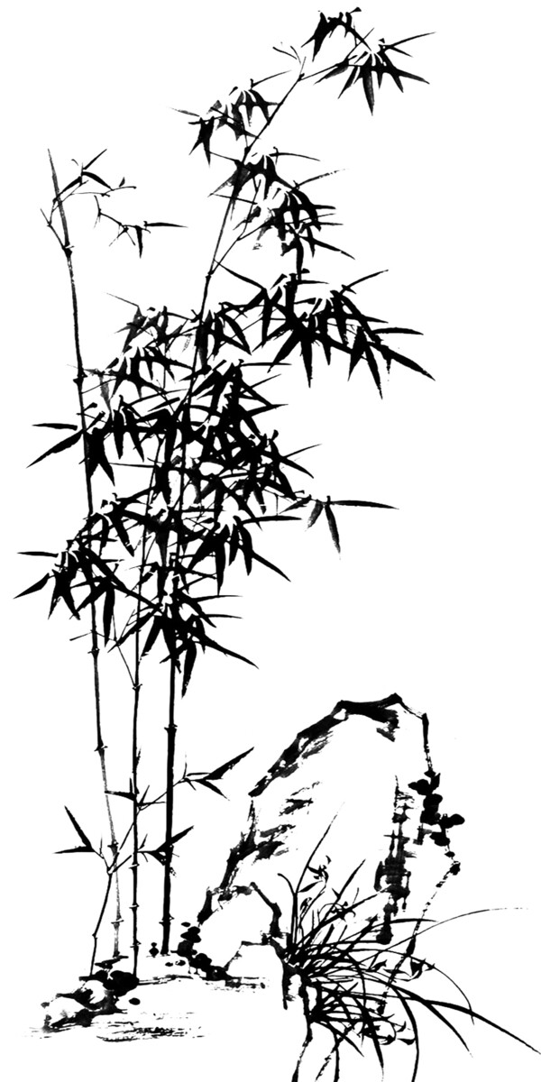 水墨竹圖片