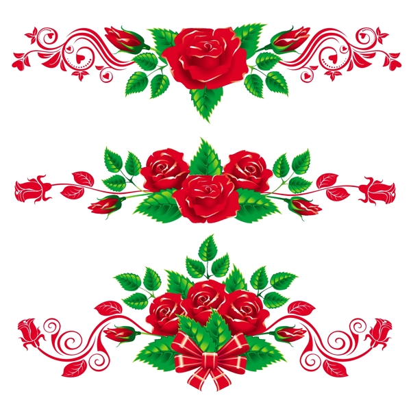 玫瑰花邊矢量
