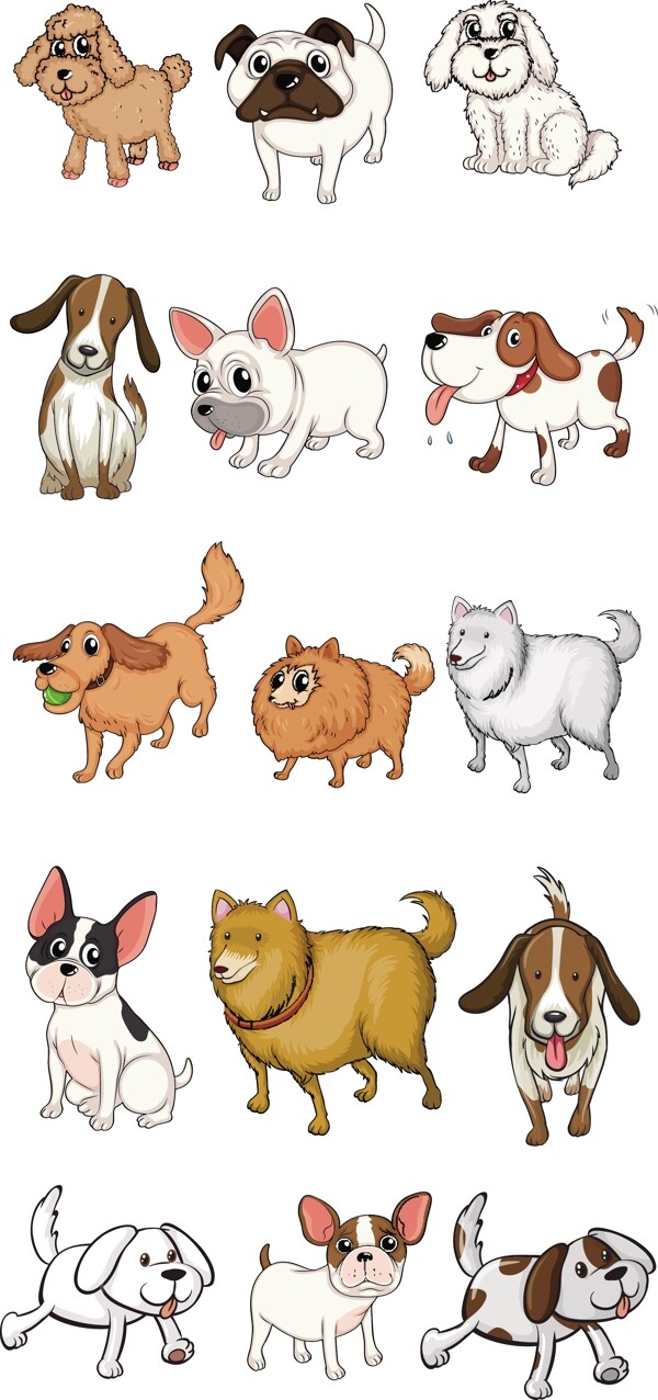 可爱生肖创意插画手绘小狗元素卡通狗