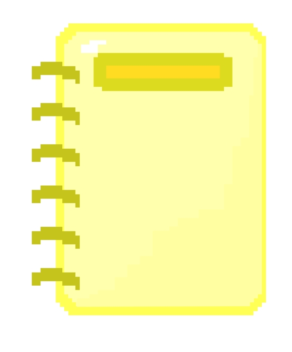 像素黄色的笔记本插画