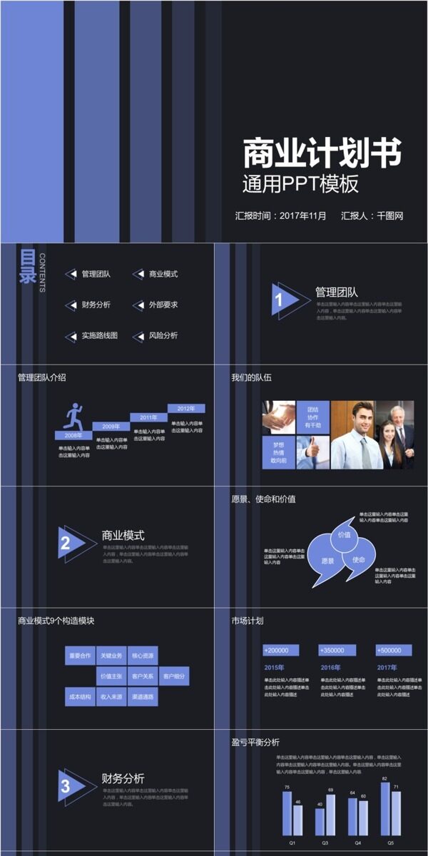 商業(yè)計劃書通用PPT模板