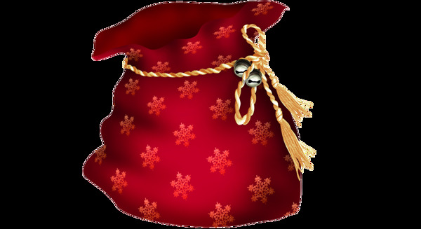 红色2018圣诞节雪花礼物袋元素