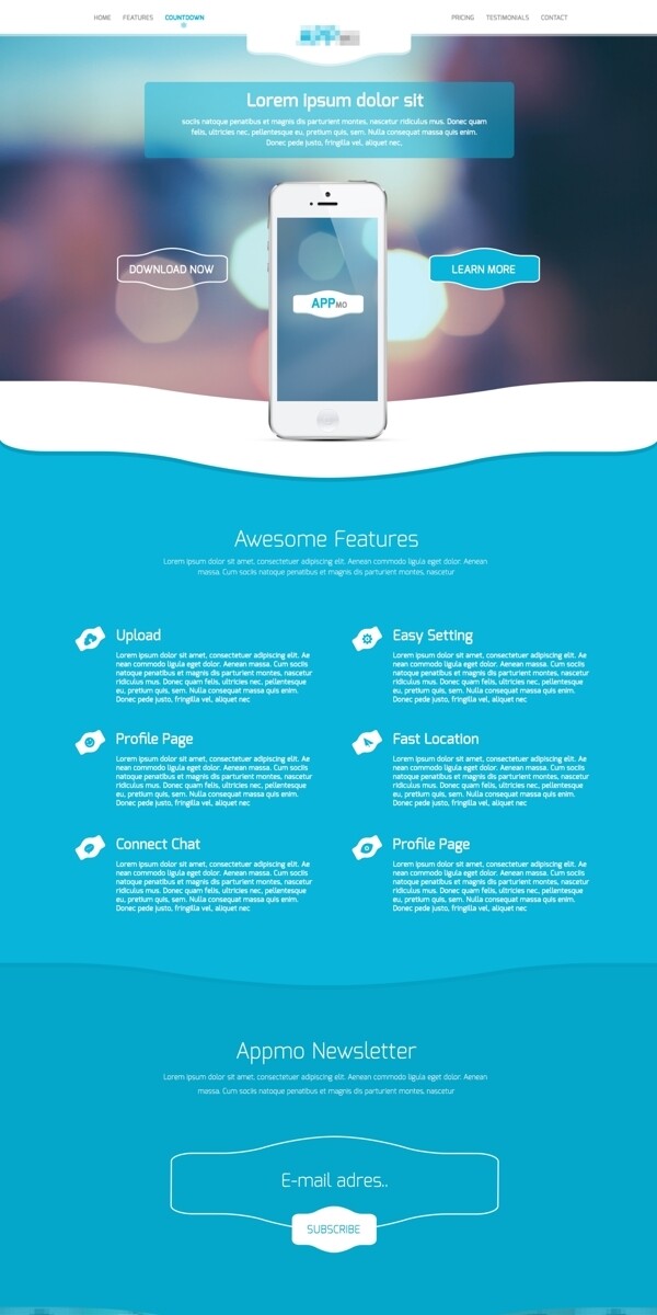 蓝色的企业商务科技个人网站模板