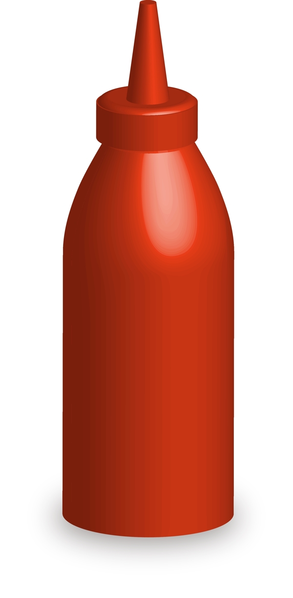 矢量红色生活用品瓶子番茄酱瓶子