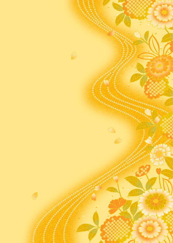 黄色樱花图案背景