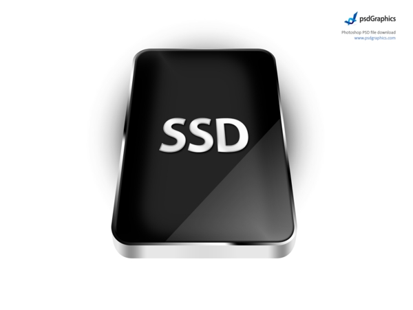 SSD固态硬盘图标黑色金属