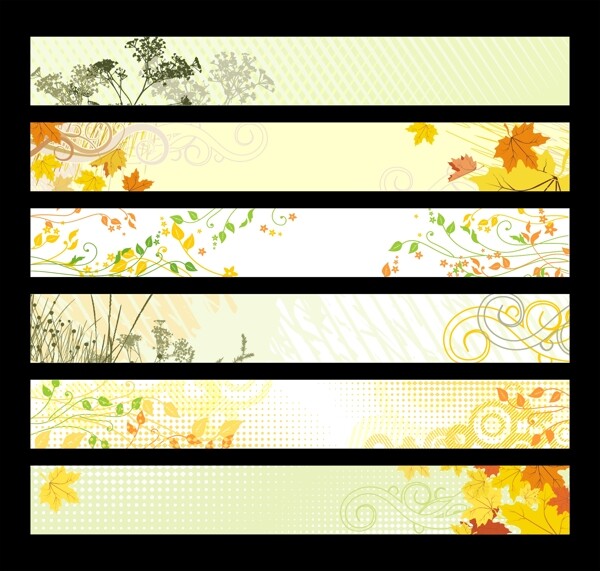 6款植物花紋banner