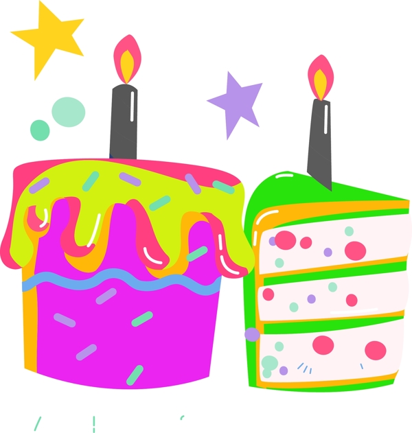 卡通風(fēng)格冬天生日元素