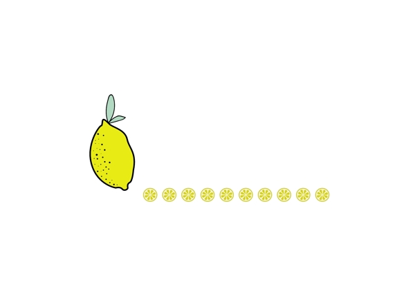 手绘卡通柠檬分割线插画