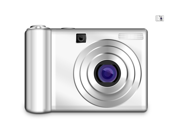 银白色金属相机icon图标设计
