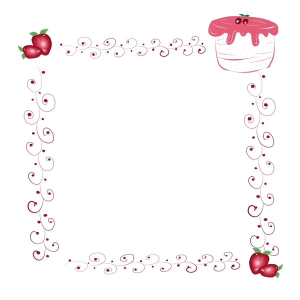 草莓花纹边框