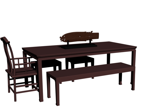 中式桌子模型图片