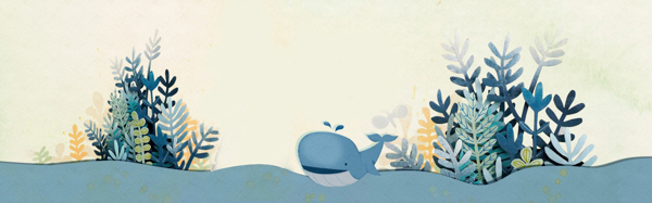 藍(lán)色植物banner背景素材