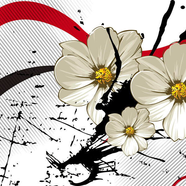 白色花朵三聯(lián)畫