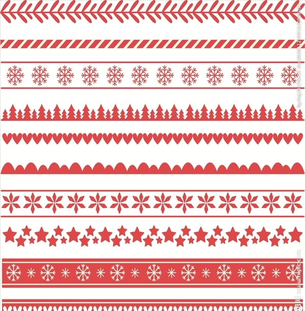 红色圣诞分割边框图片