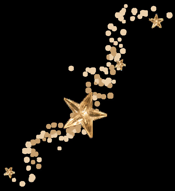 金色海星卡通透明素材