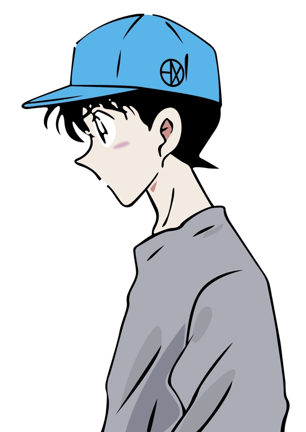 卡通男孩戴帽子T恤热图