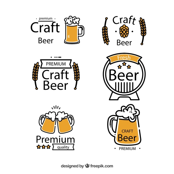 绘精酿啤酒标签图片