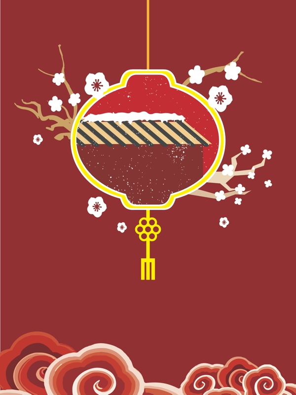 故宮風格祥云中國風背景