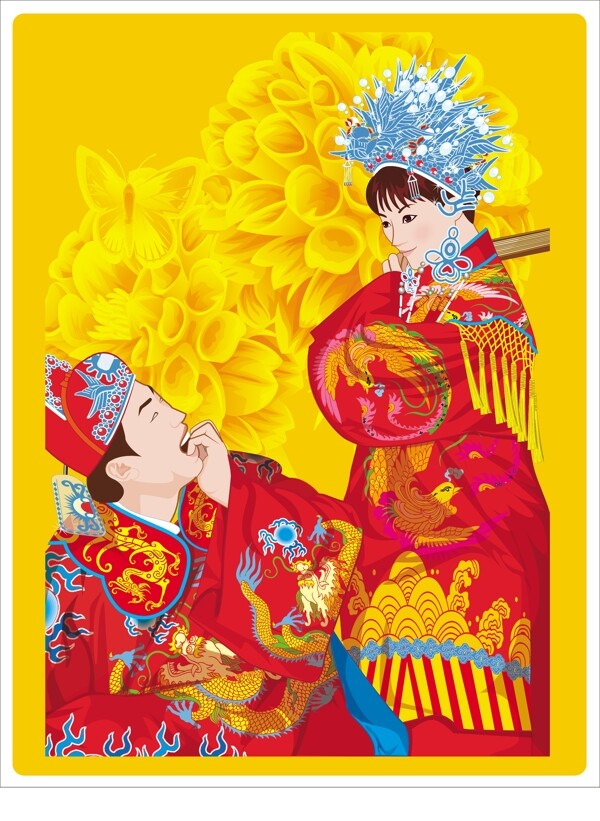 傳統(tǒng)婚禮矢量人物矢量素材AI格式0020