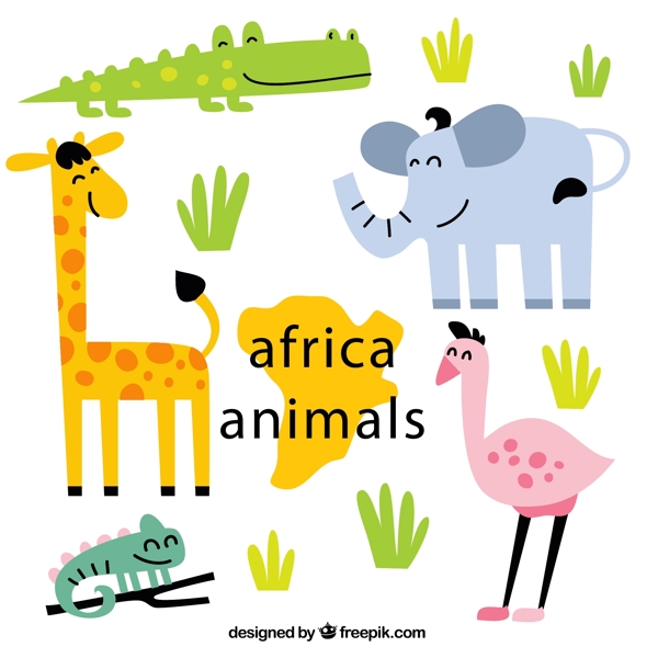 非洲动物矢量图片