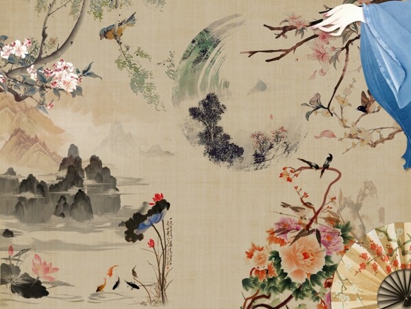 新中式背景墻
