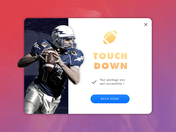 橄榄球运动员卡片移动手机APP界面UI